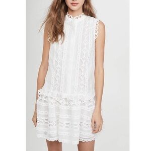 ENDLESS ROSE CROCHET WHITE MINI DRESS